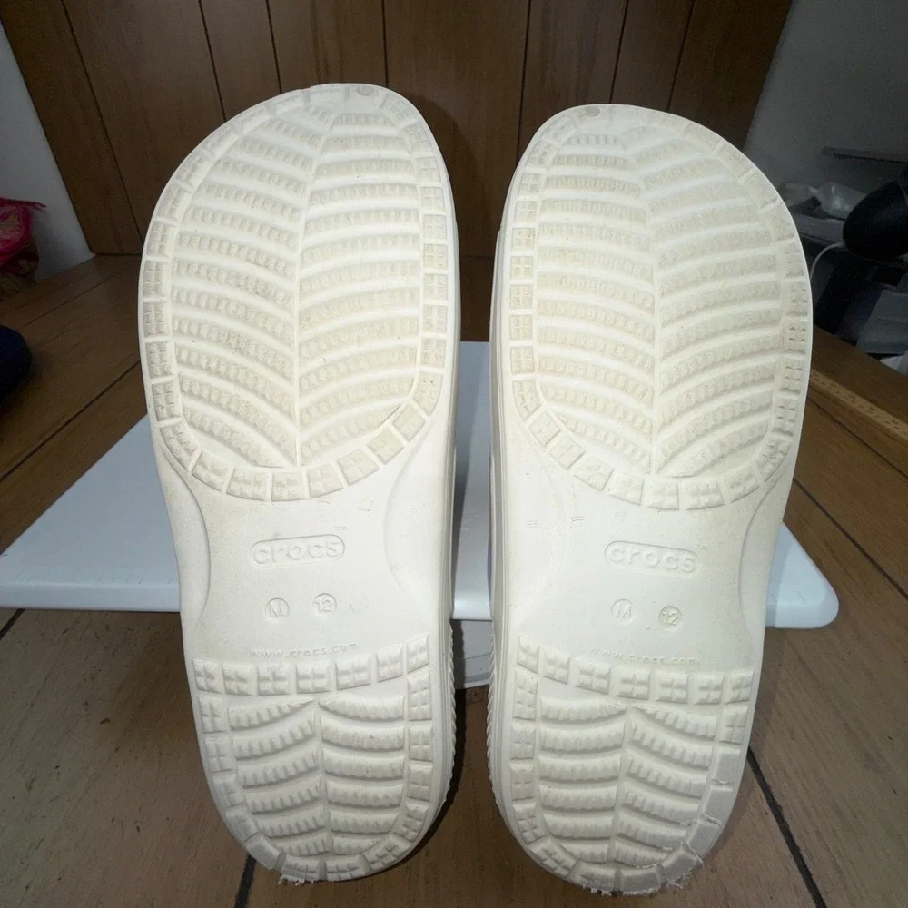 Crocs Classic Tie Dye Slide Sandals Men's‎ Size M 12 White Multi Color Comfort